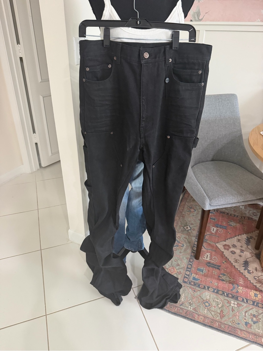 We11done Black Denim Wave Jeans Men’s Large 32x38 Designer Luxury Brand